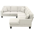 Harper & Bright Designs Modular Sectional Sofa with Ottoman Couch L Shape Corner Sofa Sets 7 Seats Fabric Couch for Living Room, Black, 112 * 87 inch