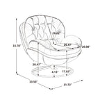 Velvet Swivel Accent Chair with Ottoman, Modern Chaise Lounge Chair with Metal Frame and Footstool, Comfy Armchair Reading Chair for Living Room Bedroom Office,Blue