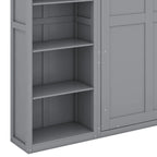 YunNianYang Queen Size Gray Murphy Bed Wall Bed with Shelves