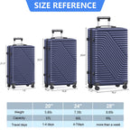 SUGIFT 3 Piece Suitcase Luggage Set with TSA Lock, Blue