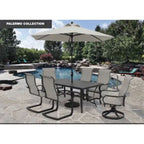 Four Seasons Courtyard Palermo Slat Top Table with Powder Coated Frame