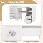 Costway Folding Sewing Table Charging Station Multifunctional Sewing Machine Cart Table