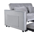 Gewnee 55'' Modern Convertible Velvet Sofa Bed with Pull-Out Twin Bed, Adjustable Backrest for Living Room, Office (Dark Gray)