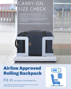Hynes Eagle 22" Hybrid Carry-On Luggage, Softside Rolling Backpack, Grey