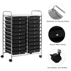 Costway 20 Drawer Rolling Storage Cart Tools Scrapbook Paper Office School Organizer Yellow