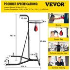 VEVORbrand Free Standing Punching Bag Stand, Unisex Boxing Set, Foldable Single Station Heavy Bag Stand, Punching Ball, Boxing Punching Speed Ball, Boxing Bag with Boxing Rack, for Training