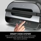 Foodi Smart XL 4-in-1 Indoor Grill with 4-Quart Air Fryer, Roast, Bake, and Smart Cook System, FG550