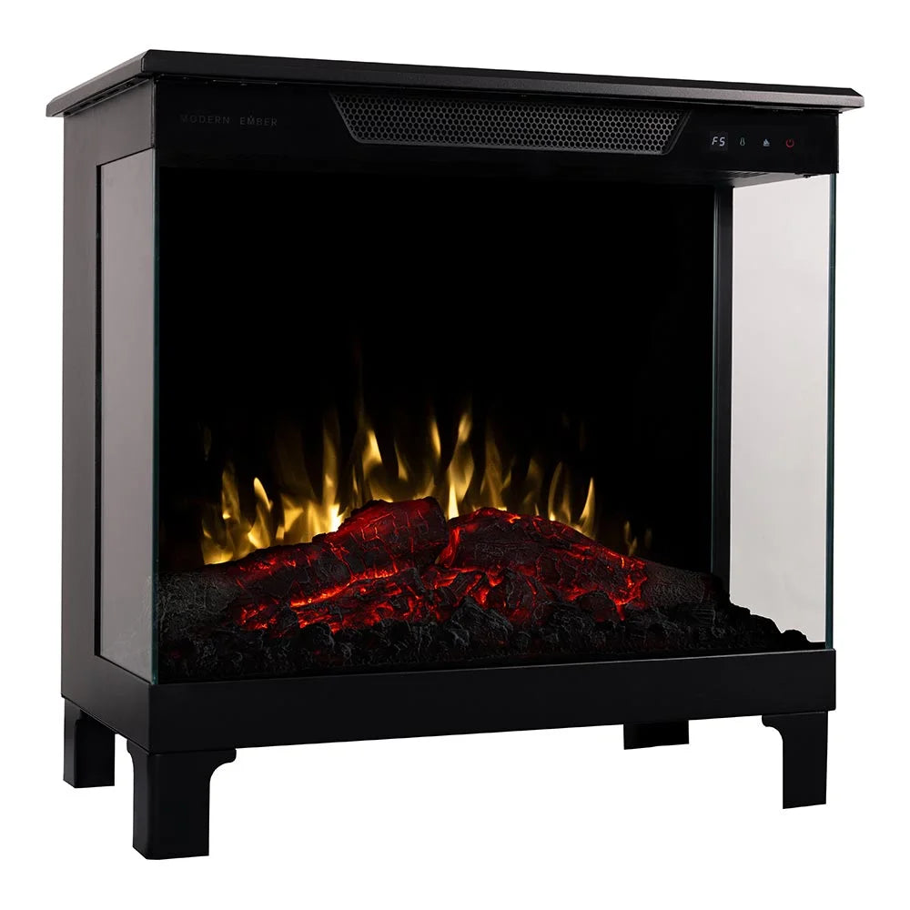 Modern Ember 24-in 3-Sided Freestanding Electric Stove in Black ME-24-3SD-BLK