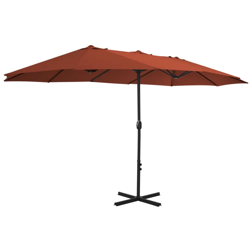 vidaXL Garden Parasol Blue Polyester fabric, Aluminum pole and ribs Large