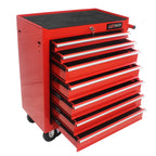 7-Drawer Metal Rolling Tool Chest with Wheels, Tool Storage Cabinet with Locking System, Toolbox with Wheels for Garage, Warehouse, Workshop, Repair Shop, Red