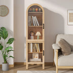 Fiogmub Tall Arched Storage Display Cabinet, Arched Pantry Cabinet with Doors, Acrylic Glass Doors