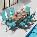 Arlopu 8Pcs Patio Dining Chairs Outdoor Stackable Armrest Chairs for Lawn Garden Backyard