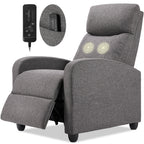 CONCETTA Massage Recline Chair with Padded Seat and Massage Backrest, Black