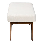 Baxton Studio Rika Japandi Cream Boucle Fabric and Walnut Brown Finished Wood Bench