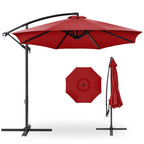 Best Choice Products 10ft Offset Hanging Outdoor Market Patio Umbrella w/ Easy Tilt Adjustment - Tan