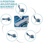 Costway 2-Pack Folding Backpack Beach Chair Table Set 5-Position Outdoor Reclining Chair Pink