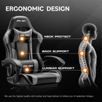JONPONY Big and Tall 500LBS Gaming Chair, Ergonomic Design, Gamer Chair PU Leather with Footrest and Lumbar Support, High Back Office Chair Support 8 Hours Long Sitting,Red Computer Chair,Red