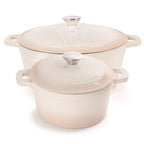 BergHOFF Neo 4Pc Cast Iron Set: 3qt. Covered Dutch Oven & 7qt. Covered Stockpot, Blue