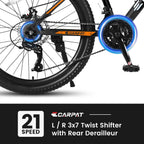 26" Mountain Bike for Adult, 21 Speed MTB with High-carbon Steel Frame, Orange