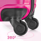 9 Piece Luggage Sets, Hard 20 24 28 inch Luggage with 6 Pieces Organize Bags Travel Suitcases Sets with Wheels, Rose