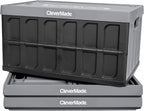 CleverMade 3 Pack Stackable Collapsible Storage Bin with Lids - 16 Gal Ocean