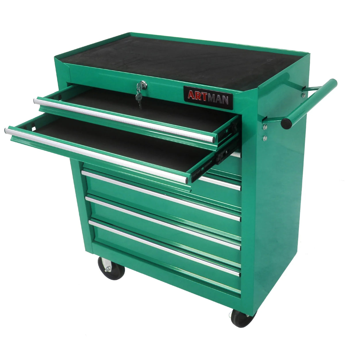 7-Drawer Metal Rolling Tool Chest with Wheels, Tool Storage Cabinet with Locking System, Toolbox with Wheels for Garage, Warehouse, Workshop, Repair Shop, Red
