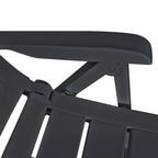 vidaXL Reclining Patio Chairs Outdoor Stack Dining Chair with Armrest Plastic