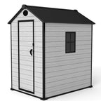 ZYJOYY 4'x 6' Resin Outdoor Garden Tool Storage Shed w/ Window, Grey