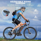 Vibespark Electric Bike, Electric Bike for Adults 26" EBike 500W Adult Electric Bicycle, 19.8MPH Electric Mountain Bike, 48V 7.8Ah Battery, Lockable Suspension Fork, Shimano 21 Speed, LCD Display