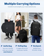 Hynes Eagle 22" Hybrid Carry-On Luggage, Softside Rolling Backpack, Grey
