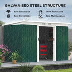 Outsunny 4.6' x 9' Metal Outdoor Storage Shed, Garden Utility Tool House with Double Lockable Doors for Backyard, Patio, Lawn, Garage, White