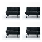 PAPROOS Convertible Sofa Bed, Folding Futon Sofa Bed, Upholstered Sofa Bed Couch, Loveseat Sleeper Sofa for Small Space, Apartment, Living Room, Cream