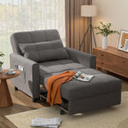 Convertible Sofa Bed, 73.6'' 3 in 1 Sleeper Chair Bed with Adjustable Backrest, Dark Gray