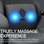 Hoffree Gaming Chair with Massage Fabric Office Chair with footrest for Adults, Ergonomic Gamer Chair with Headrest and Lumbar Support for Office Gaming, 440 LBS