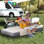 Full Size Folded Bed with Mattress, 75" x 54" Folding Bed, Twin Bed, Rollaway Bed Guest Bed for Adults with Sturdy Frame