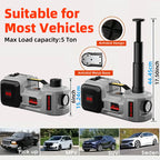 SZTAA Electric Car Jack Lift with Air Compressor and Emergency Hammer 5 Ton/11023 lbs Hydraulic Jack for SUV Sedan Truck Change Tires Garage Repair