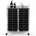 Costway 20 Drawer Rolling Storage Cart Tools Scrapbook Paper Office School Organizer Yellow