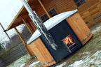 Hud-1 EZ Buildings Sierra 6 Person Round 78 in. Wood Fired Hot Tub