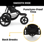 Jeep TurboGlyde Jogging Stroller by Delta Children, Black