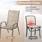 Pirecart Set of 4 Patio Dining Chairs, Textilene Outdoor Stacking Chairs for Poolside, Backyard, Garden
