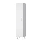 FM FURNITURE Clarno Tall Storage Cabinet, Single Door with Broom Hangers ,White