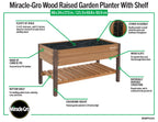 Miracle-Gro Wood 2 x 4 ft. Raised Garden Planter with Shelf