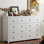 EnHomee White Dresser for Bedroom with 10 Drawers Modern Wood Dressers Chests of Drawers Wide Dresser for Adults
