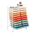 Costway 20 Drawer Rolling Storage Cart Tools Scrapbook Paper Office School Organizer Yellow