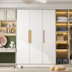 FUFU&GAGA Wardrobe Armoire Wooden Closet Cabinet 6 Storage Cube and Hanging Rod White