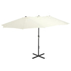 vidaXL Garden Parasol Blue Polyester fabric, Aluminum pole and ribs Large