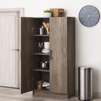 Prepac Adjustable Shelves Cabinet - Functional Tall Garage Table, 16"D x 32"W x 65"H Freestanding Garage Cabinet with 2-Doors, Light Gray - GES-3264