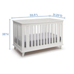 Delta Children Ava 3-in-1 Convertible Baby Crib. White