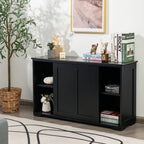 Costway Kitchen Storage Cabinet Sideboard Buffet Cupboard Wood Sliding Door Pantry White