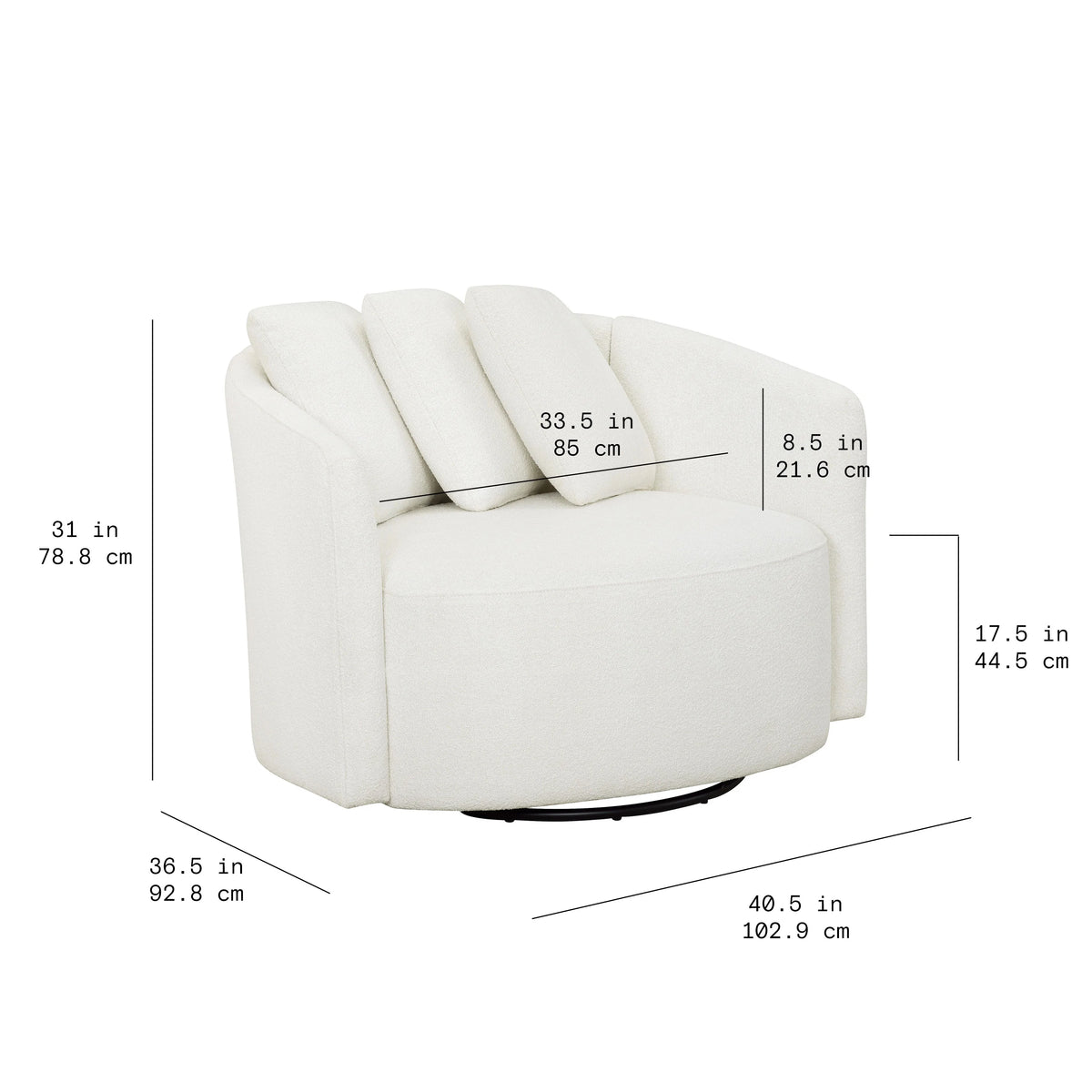 Beautiful Drew Accent Chair by Drew Barrymore, Cream Boucle